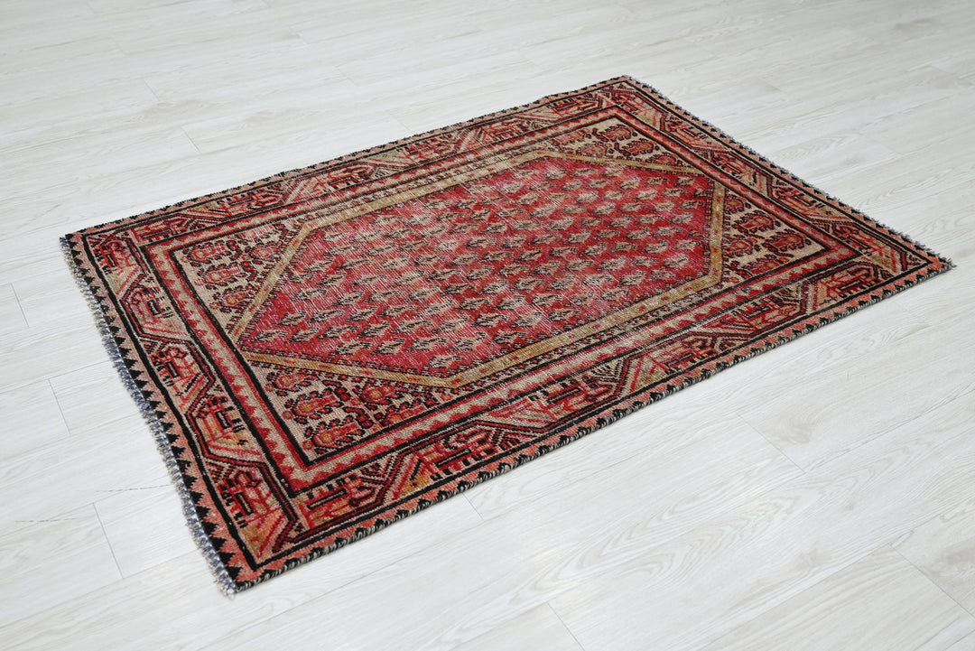 red Accent rug 3' 2" x 4' 7"