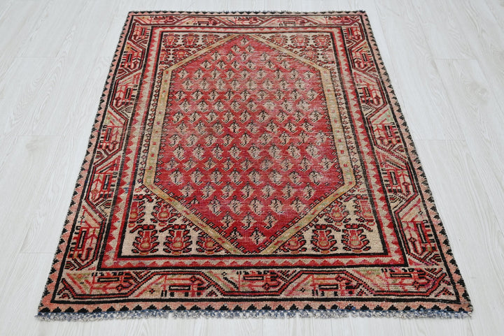 red Accent rug 3' 2" x 4' 7"
