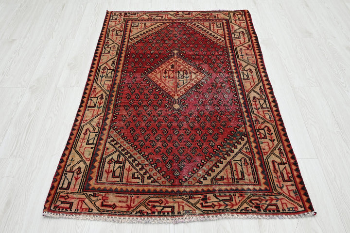 red Accent rug 3' 2" x 4' 11"