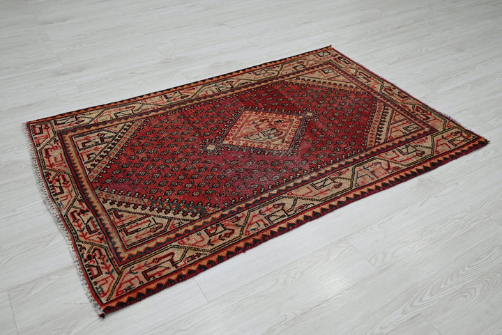 red Accent rug 3' 2" x 4' 11"