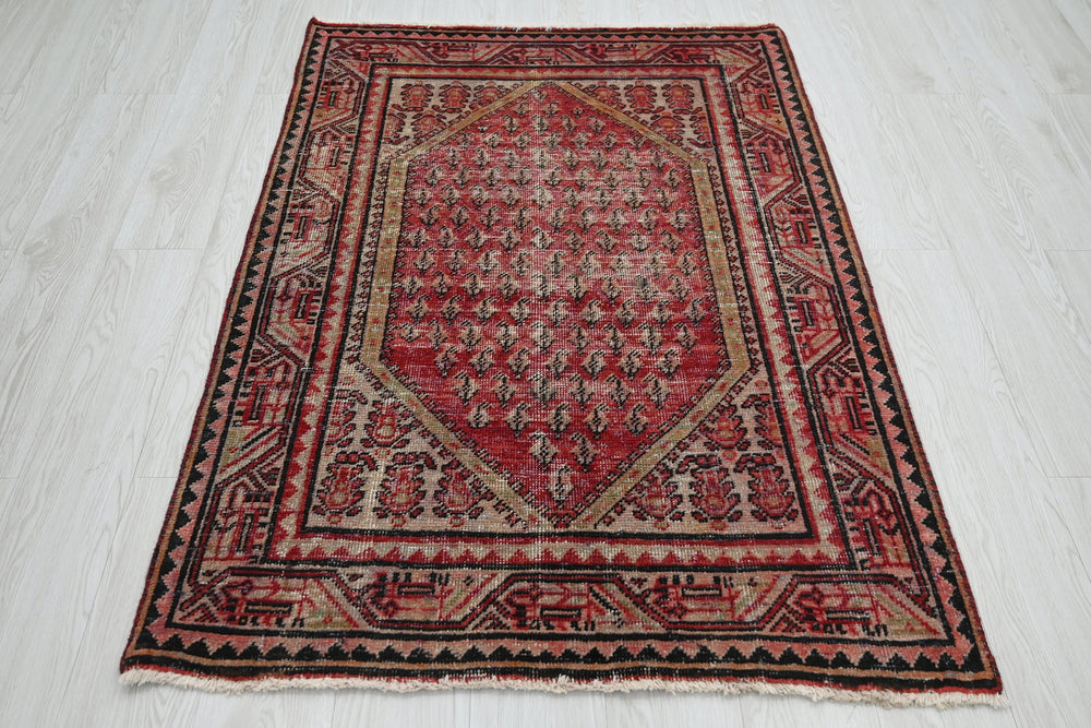 red Accent rug 3' 3" x 4' 8"
