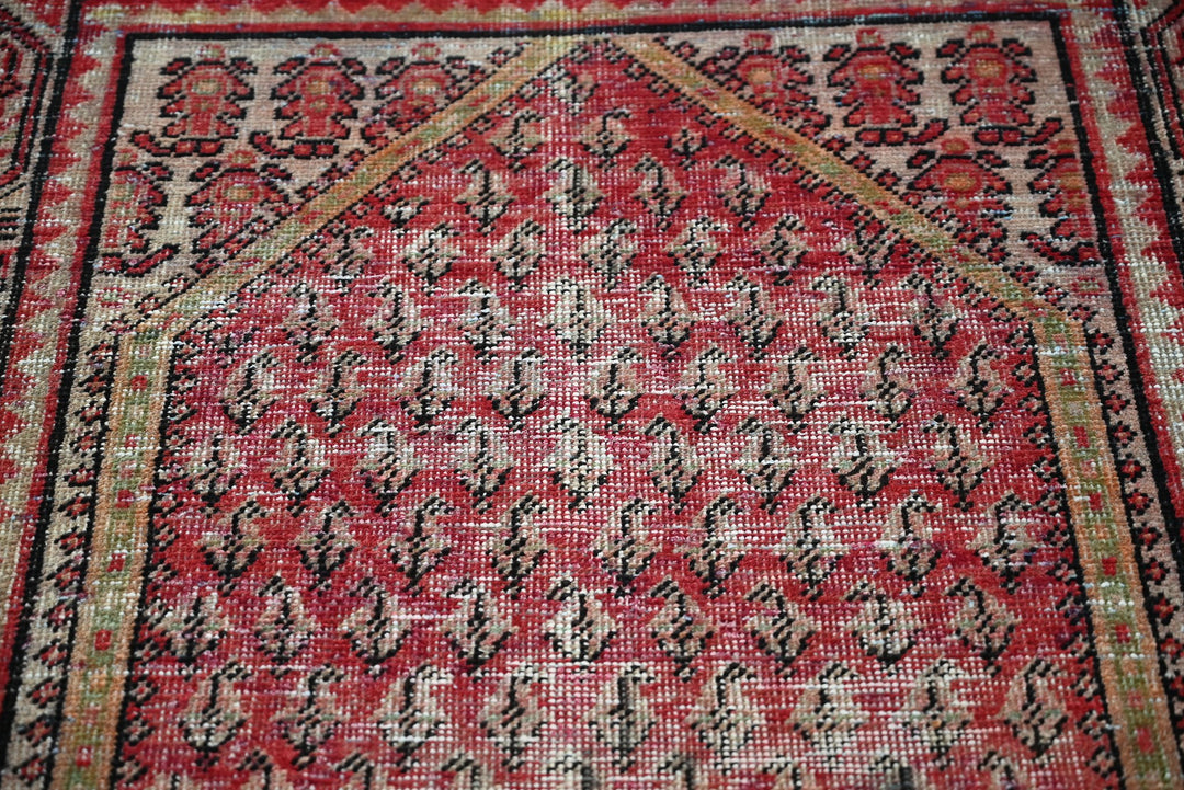 red Accent rug 3' 3" x 4' 8"