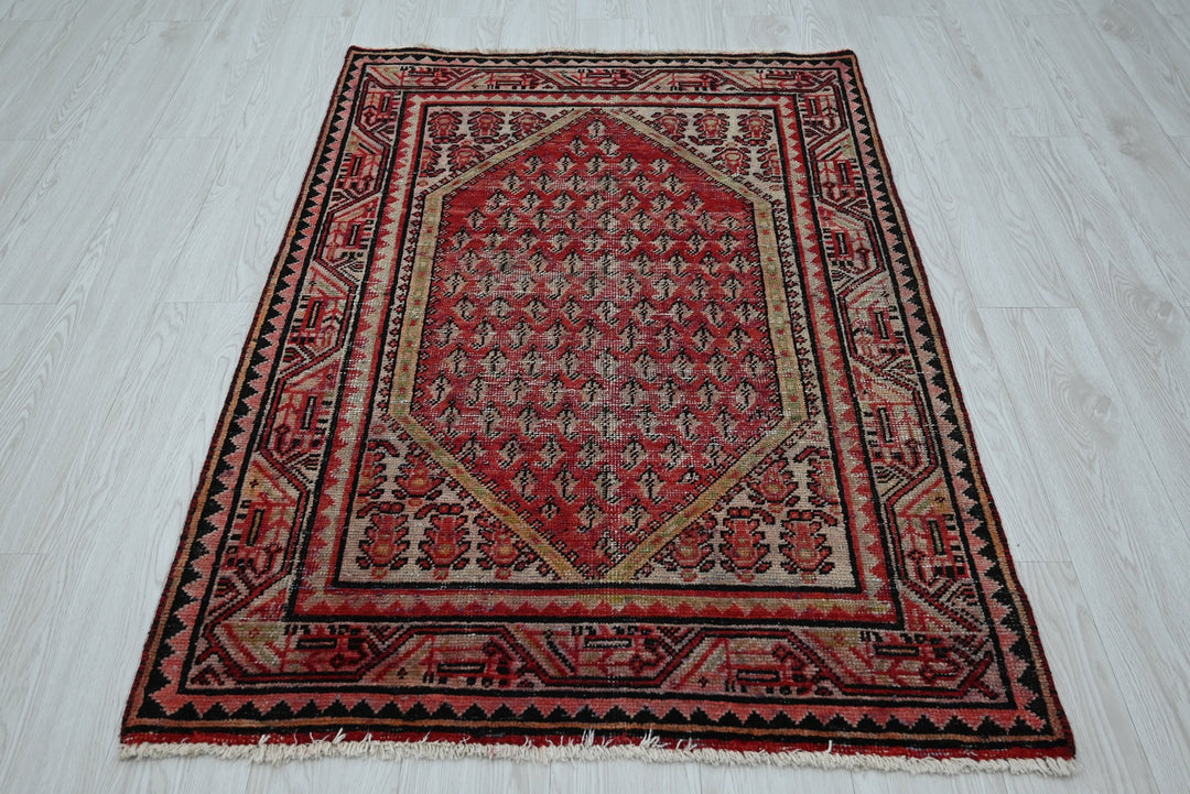 red Accent rug 3' 3" x 4' 8"