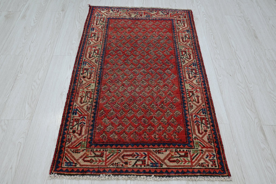 red Accent rug 2' 5" x 4' 1"
