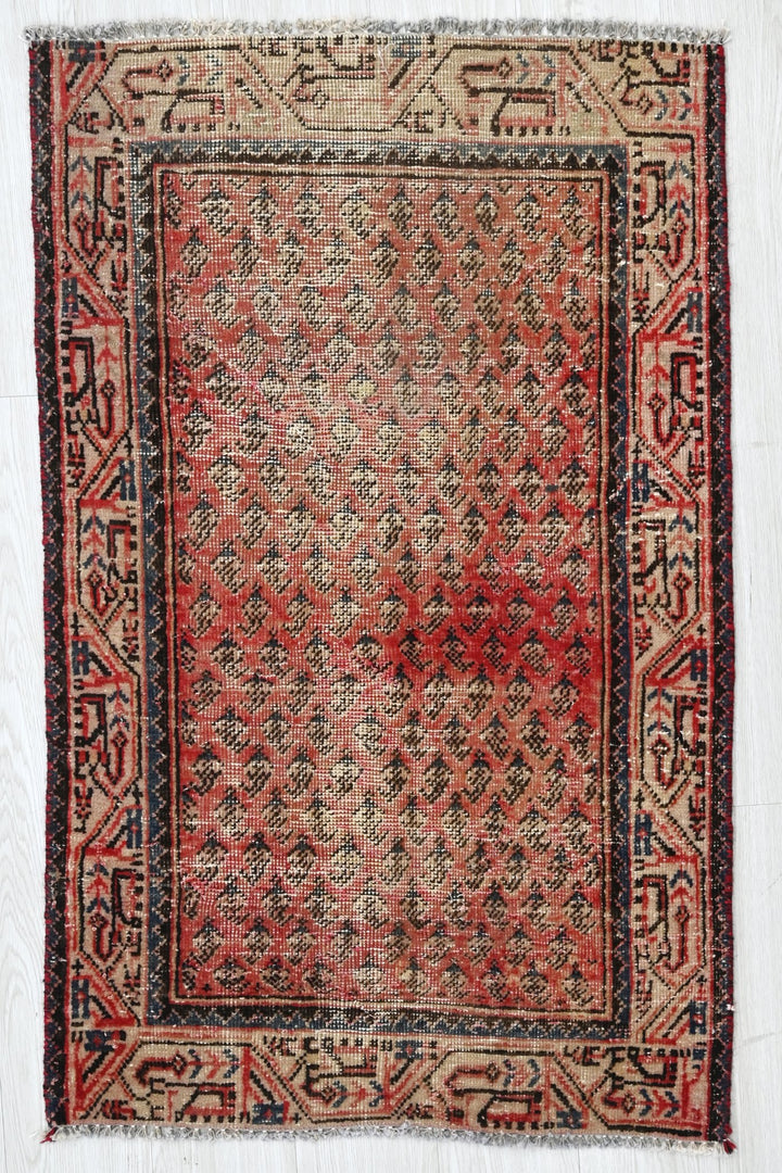 red Accent rug 2' 4" x 3' 7"