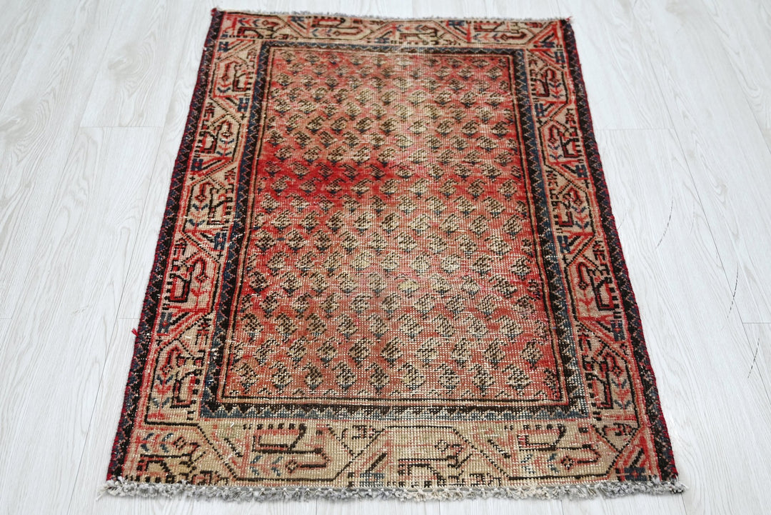 red Accent rug 2' 4" x 3' 7"