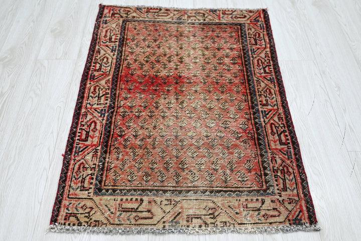 red Accent rug 2' 4" x 3' 7"