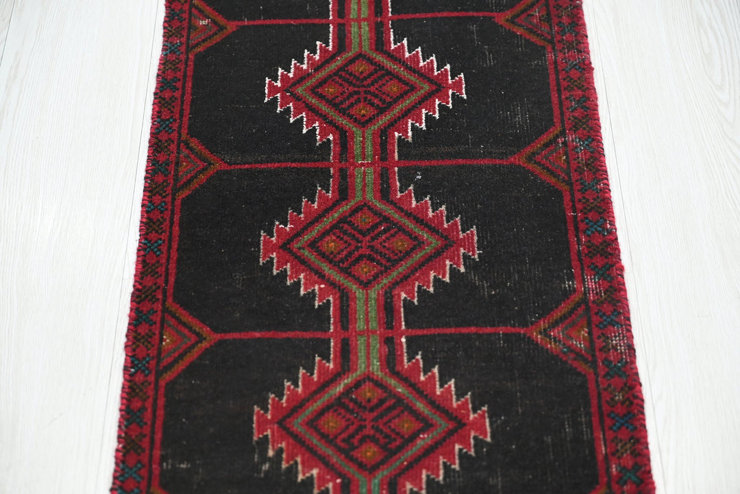 black Runner rug 1' 5" x 6' 2"