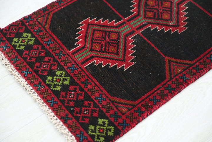 black Runner rug 1' 5" x 6' 2"