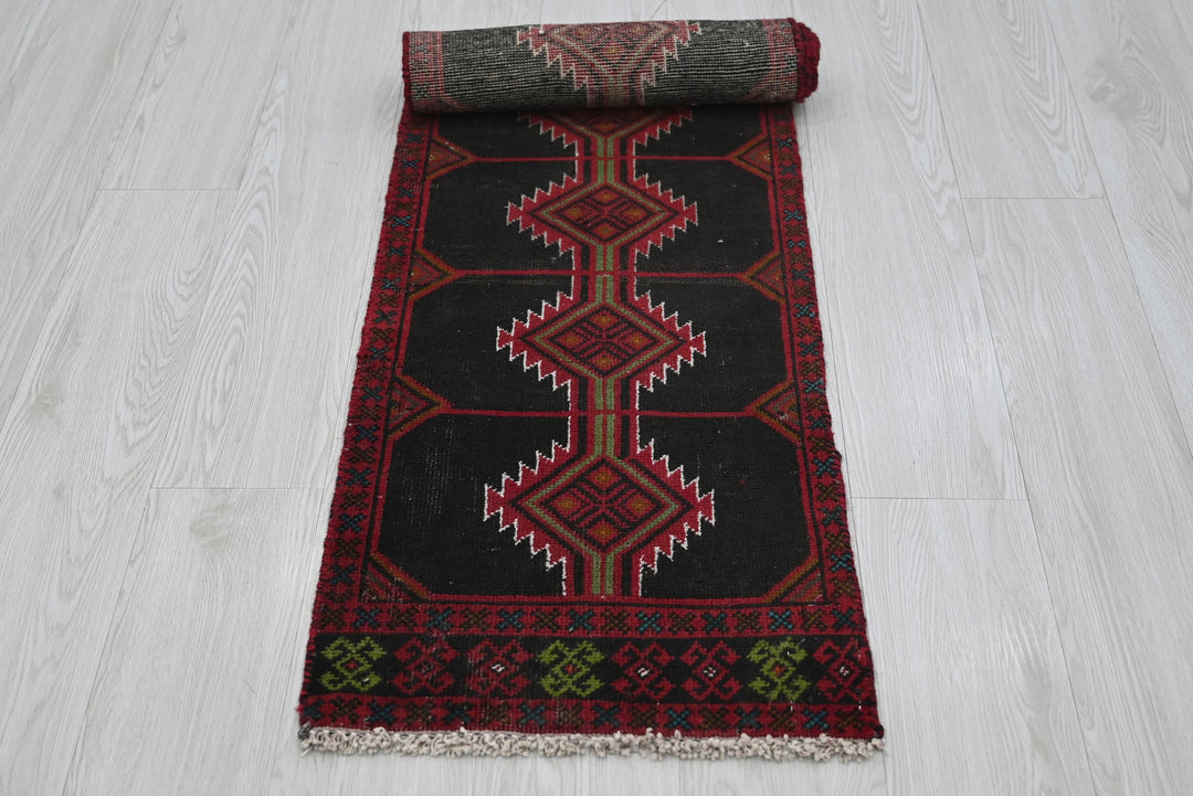 black Runner rug 1' 5" x 6' 2"