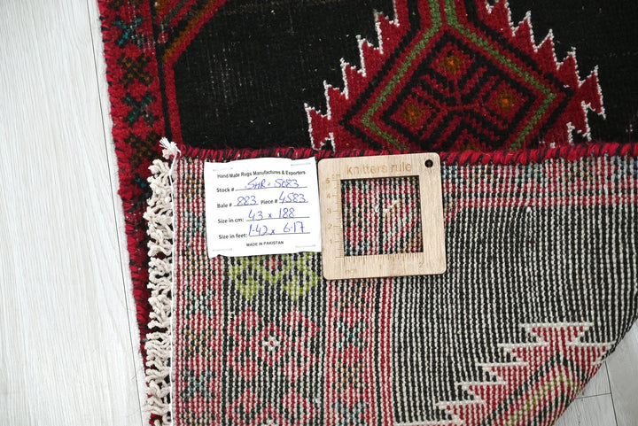 black Runner rug 1' 5" x 6' 2"