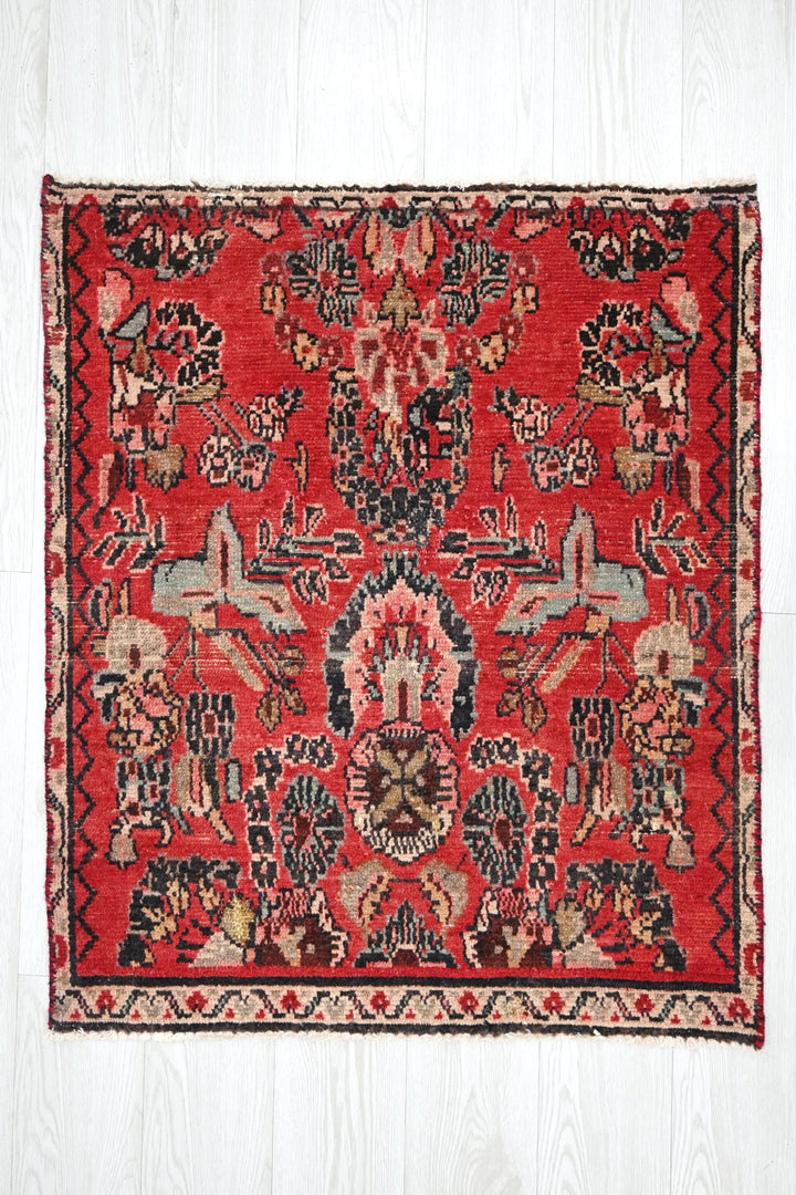 red Accent rug 2' 9" x 3' 1"