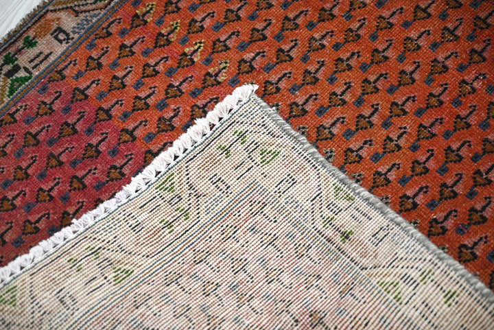 orange Accent rug 2' 1" x 3' 10"