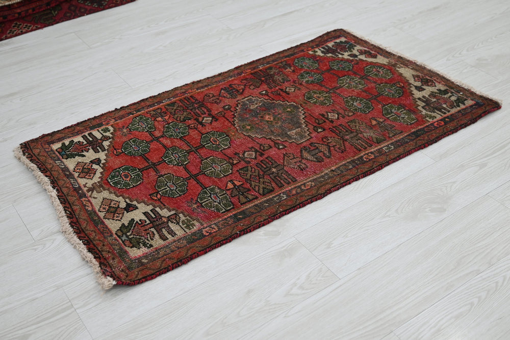 red Accent rug 2' 0" x 3' 9"