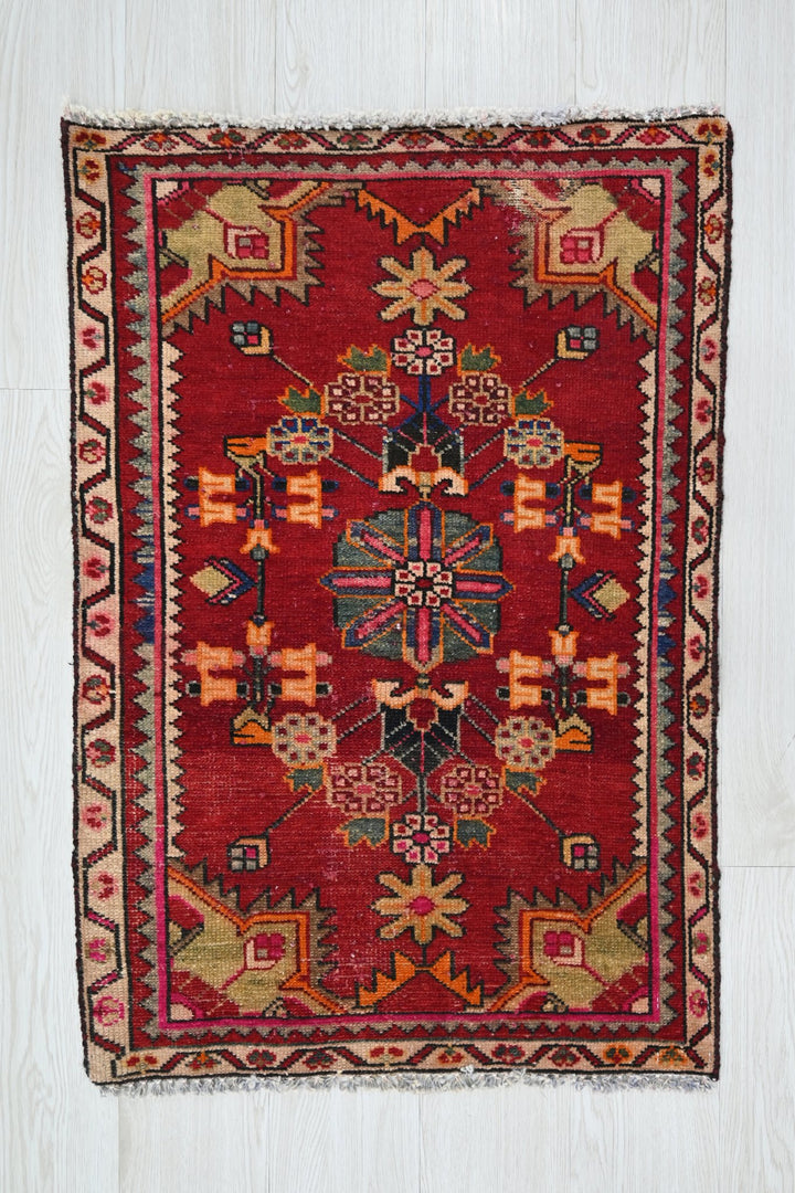 red Accent rug 2' 1" x 3' 0"
