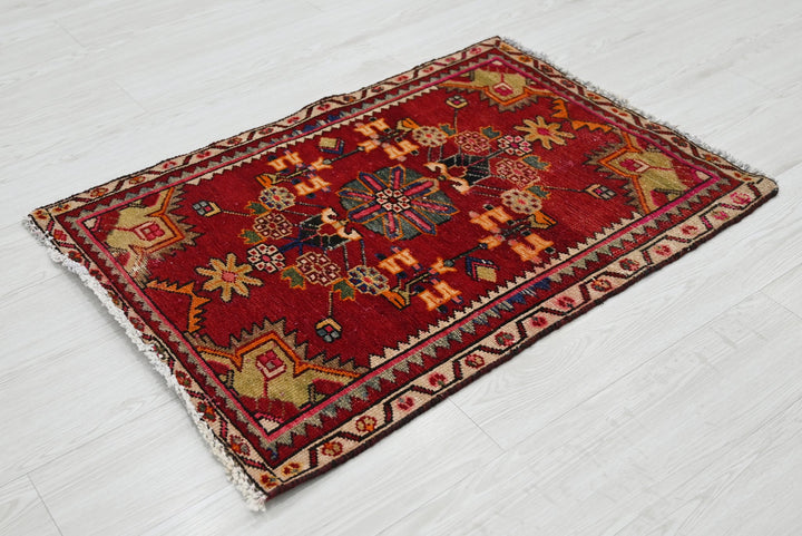 red Accent rug 2' 1" x 3' 0"