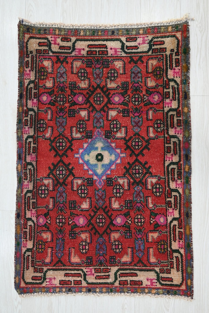 red Accent rug 2' 3" x 3' 4"