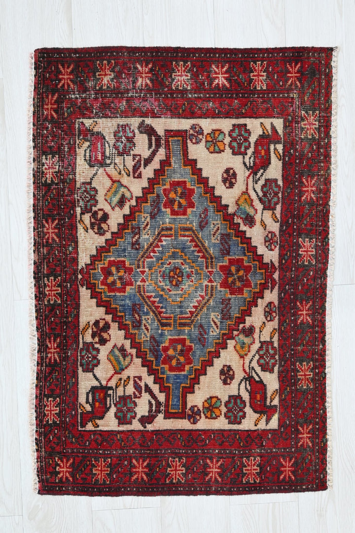 red Accent rug 2' 1" x 3' 0"