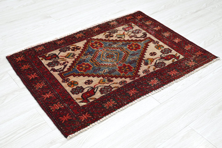 red Accent rug 2' 1" x 3' 0"