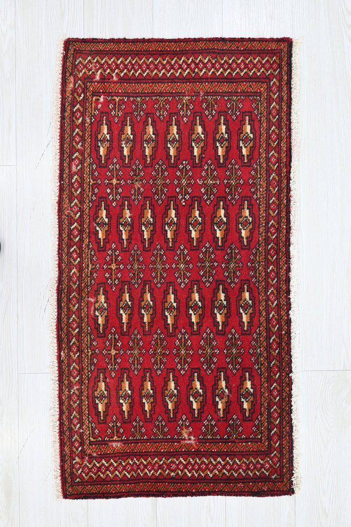 red Accent rug 1' 8" x 3' 3"