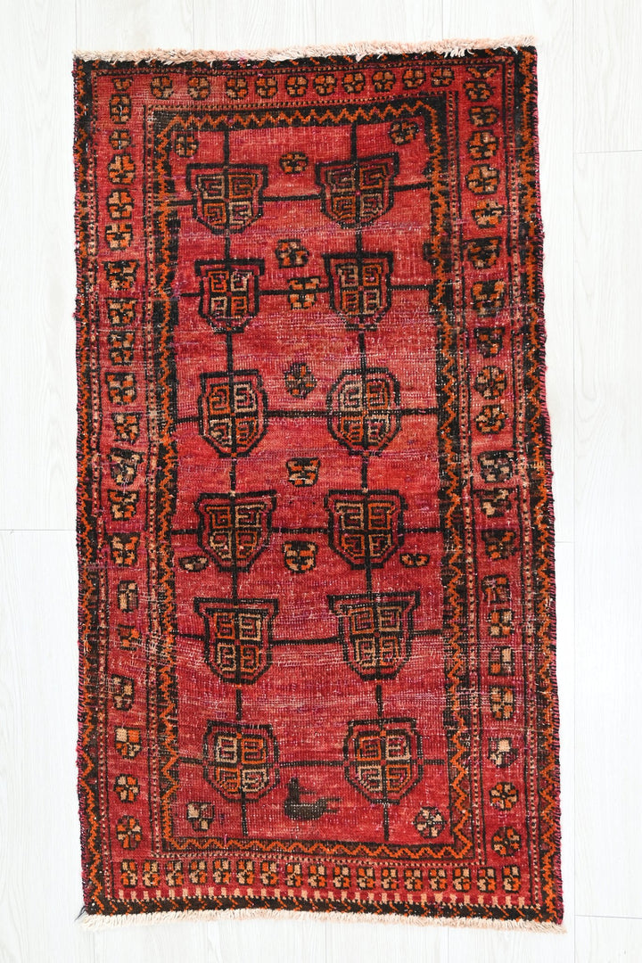 red Accent rug 1' 11" x 3' 5"