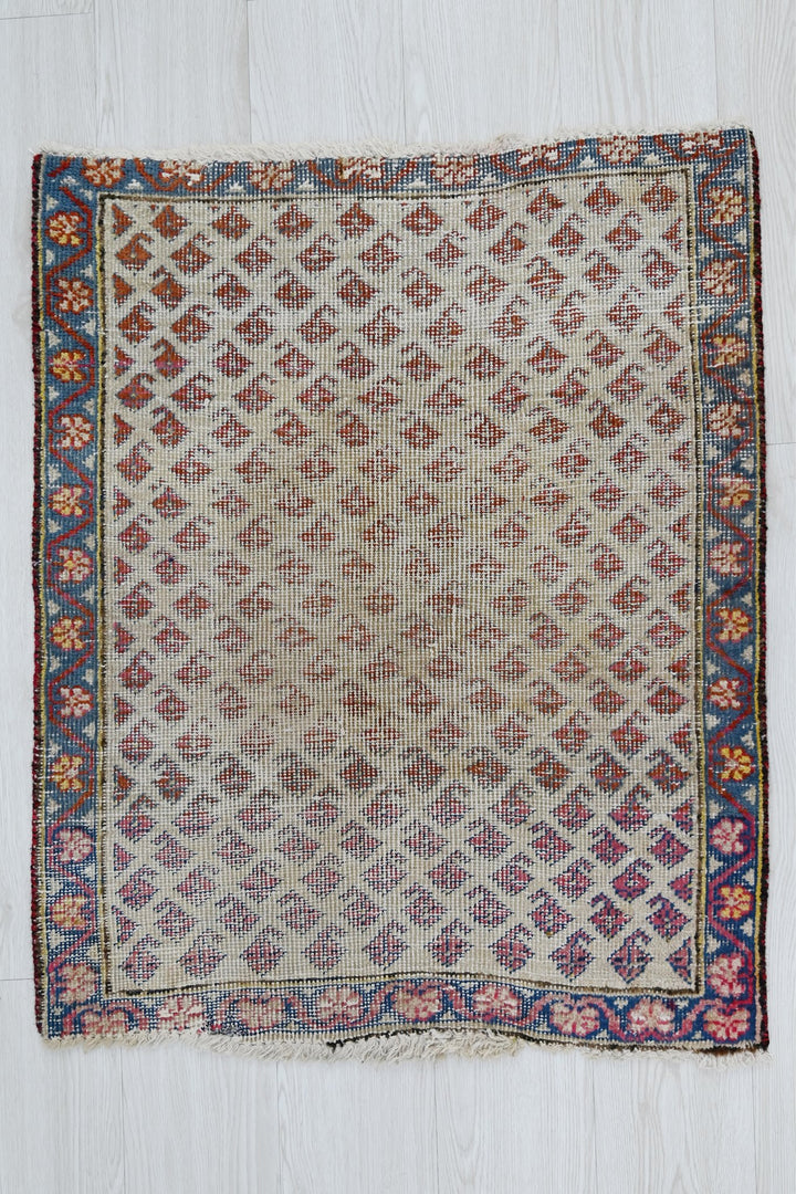 white Accent rug 2' 4" x 2' 8"