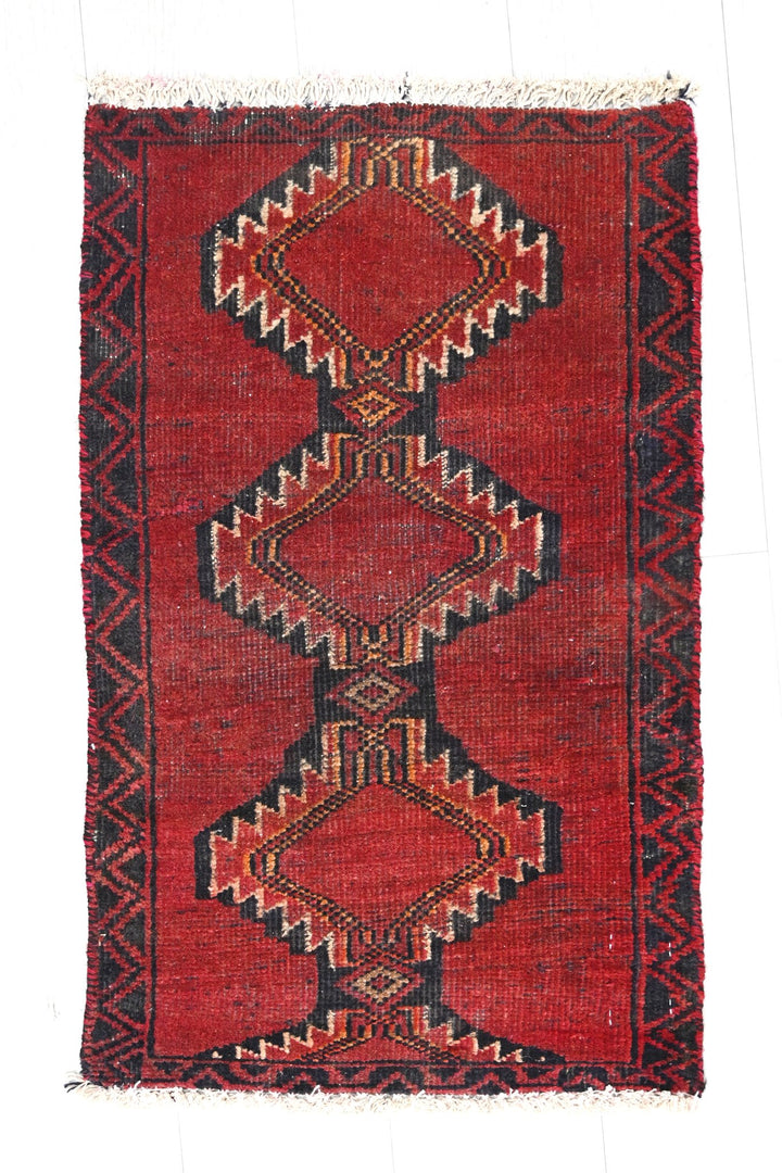 red Mini rug 1' 5" x 2' 3"