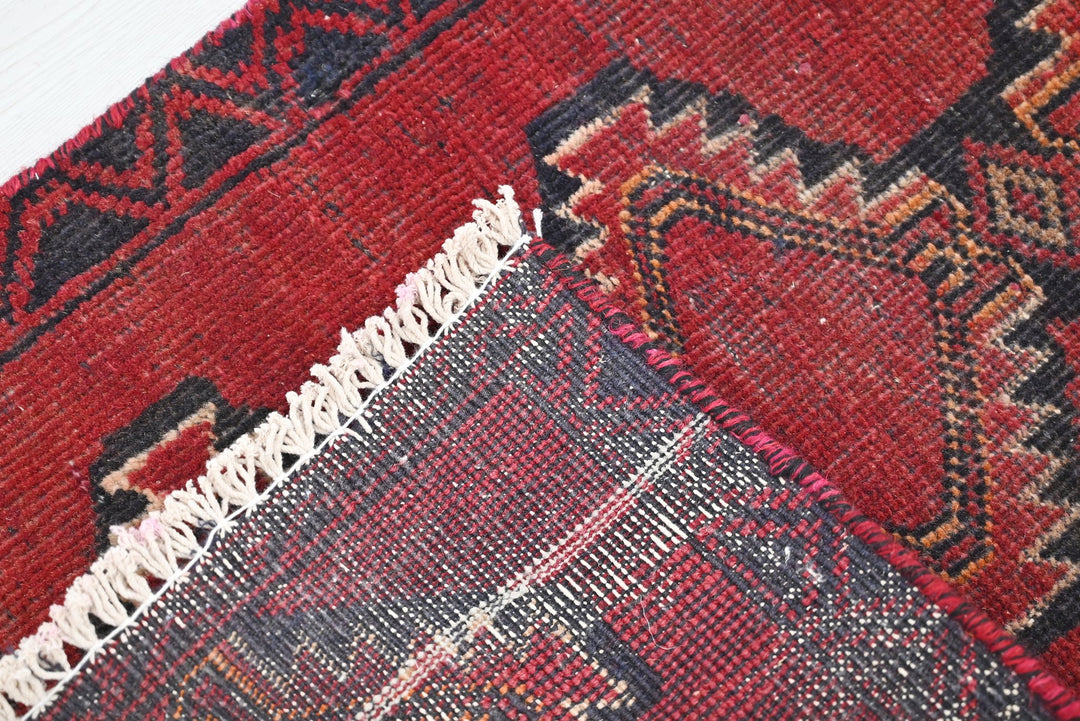 red Mini rug 1' 5" x 2' 3"