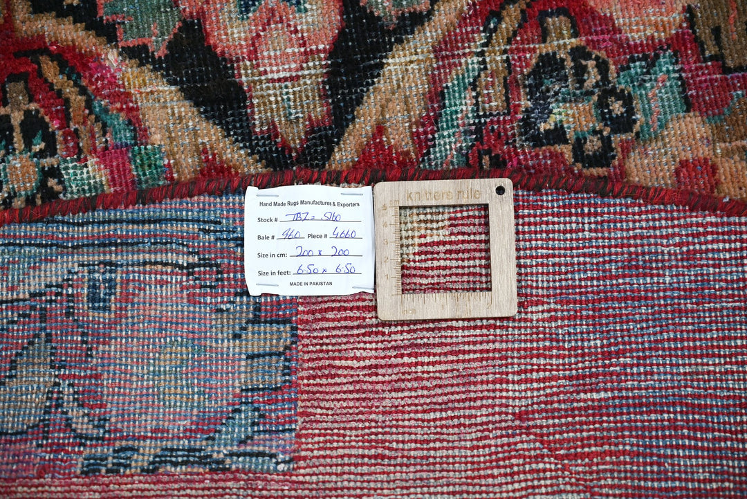 red Large rug 6' 7" x 6' 7"