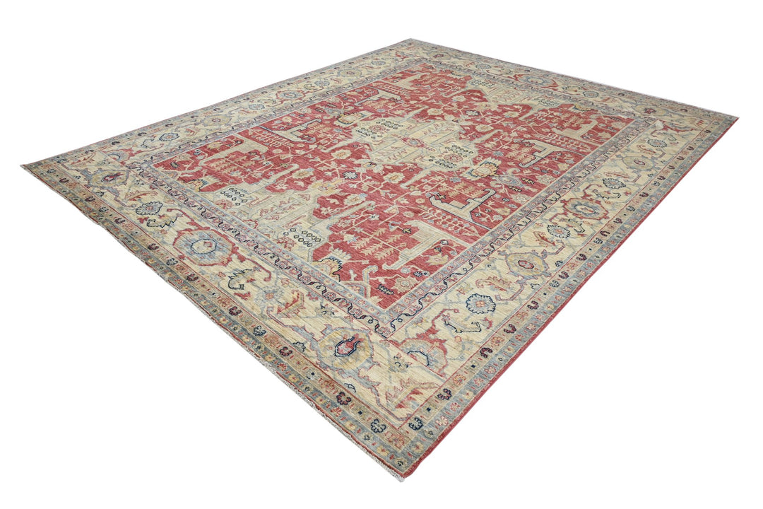 red Large rug 8' 2" x 9' 11"