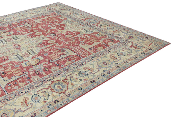 red Large rug 8' 2" x 9' 11"