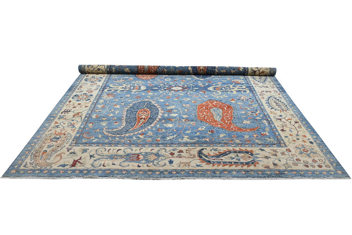 blue Large rug 8' 0" x 9' 10"