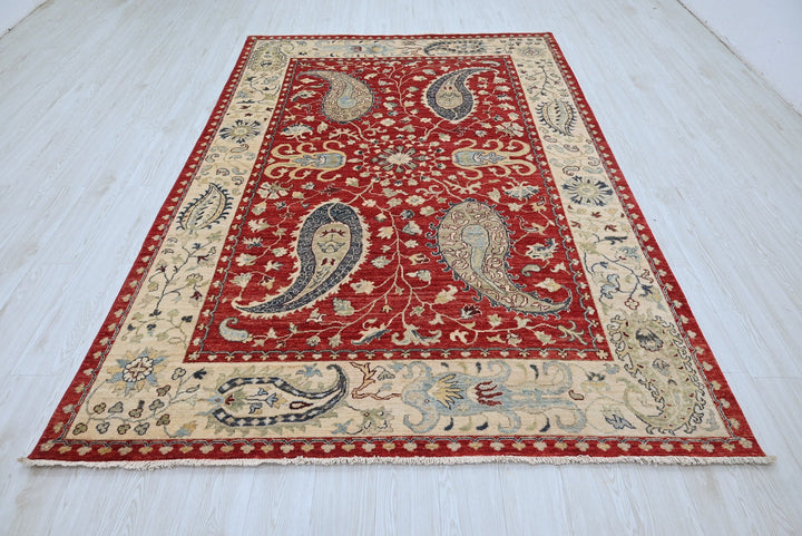 red Medium rug 6' 1" x 8' 10"