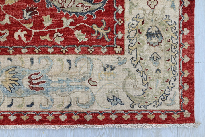 red Medium rug 6' 1" x 8' 10"