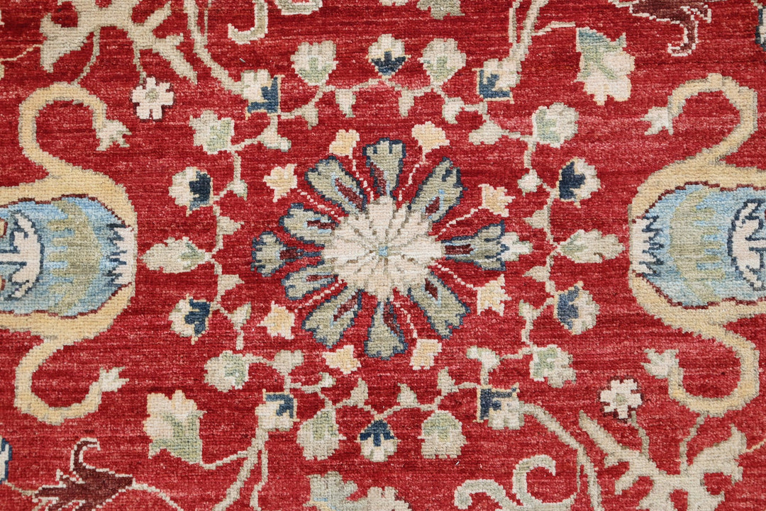 red Medium rug 6' 1" x 8' 10"