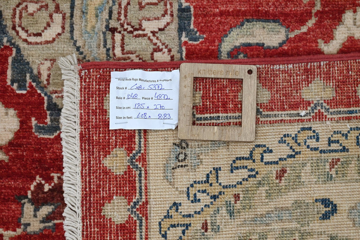 red Medium rug 6' 1" x 8' 10"