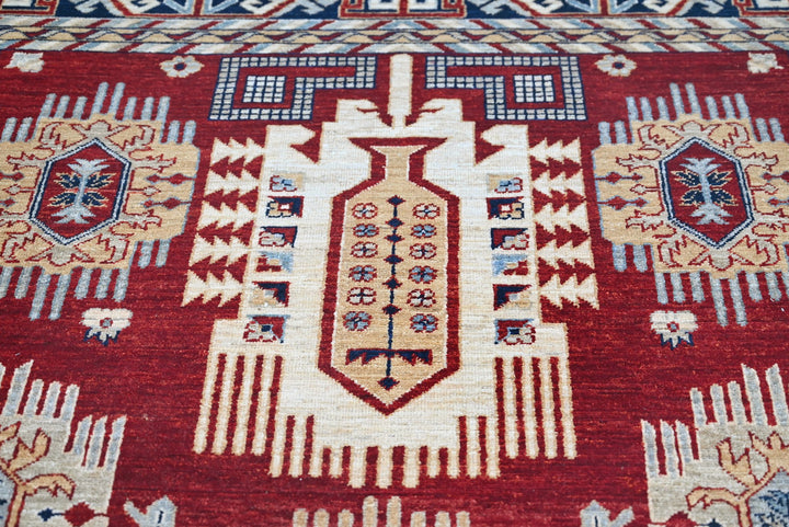 red Medium rug 5' 7" x 8' 2"
