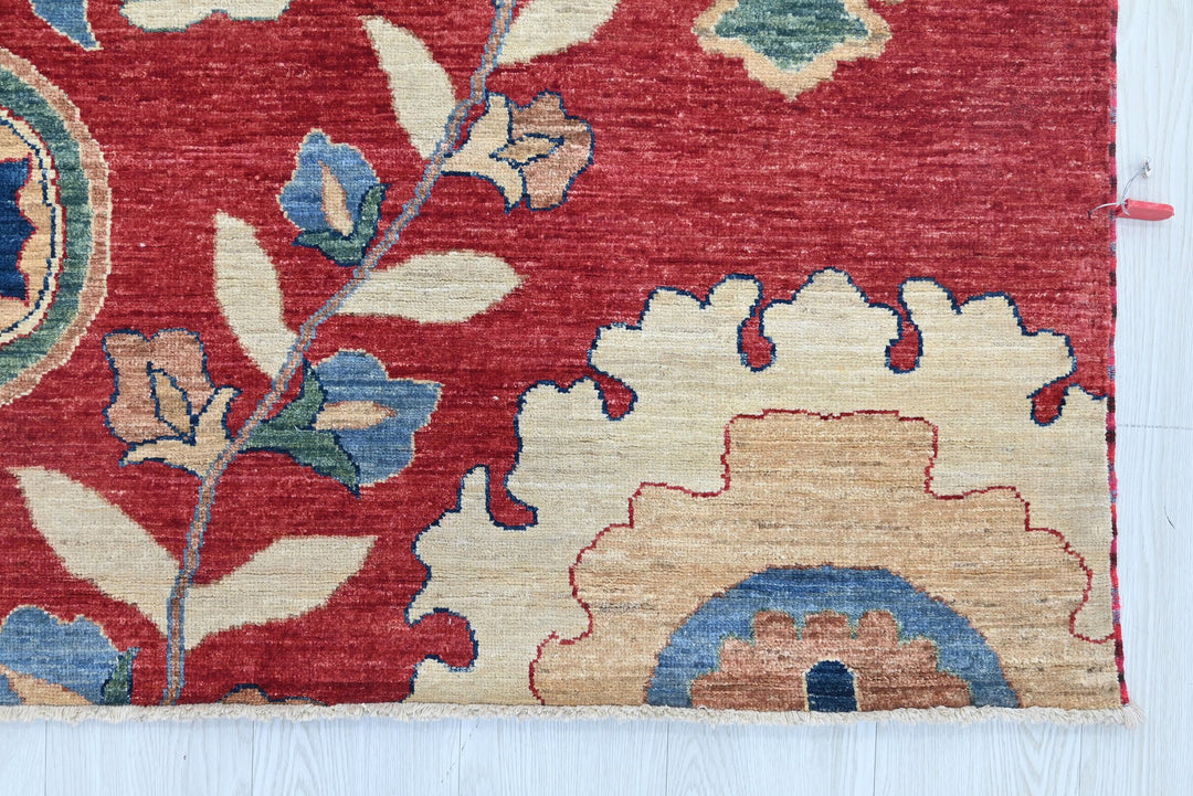 red Medium rug 5' 7" x 7' 6"