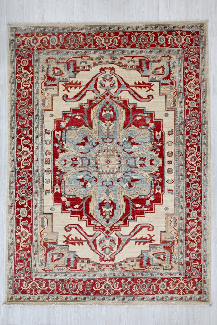 white Medium rug 5' 11" x 8' 10"