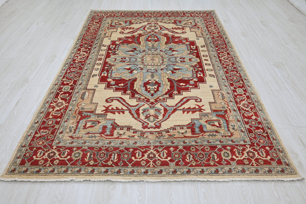 white Medium rug 5' 11" x 8' 10"