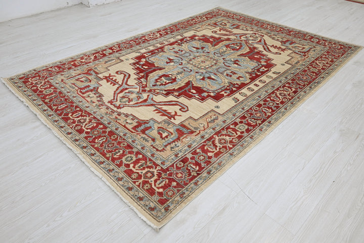 white Medium rug 5' 11" x 8' 10"