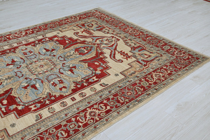 white Medium rug 5' 11" x 8' 10"