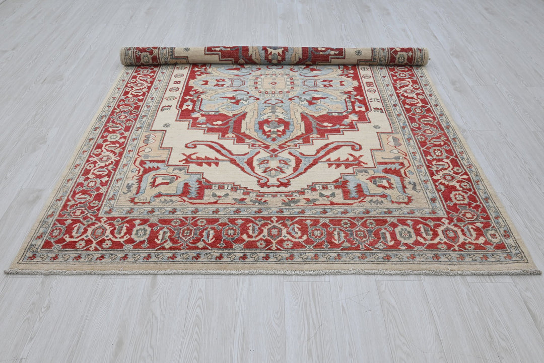 white Medium rug 5' 11" x 8' 10"