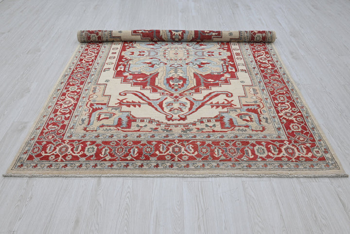 white Medium rug 5' 11" x 8' 10"