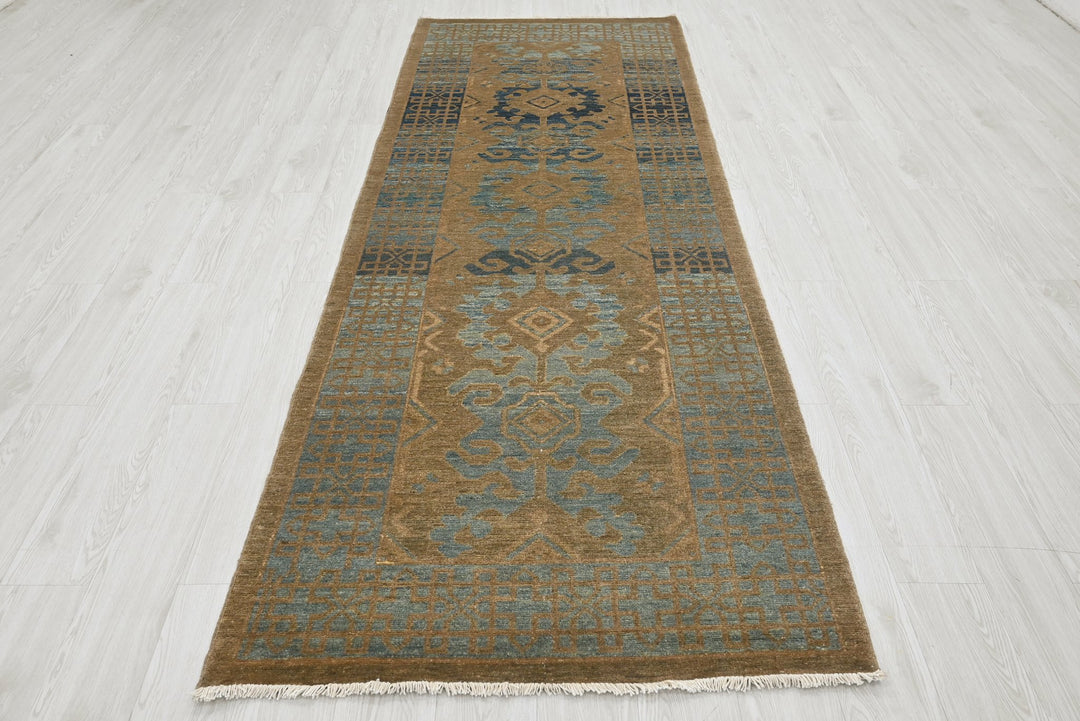 brown Runner rug 3' 5" x 9' 9"