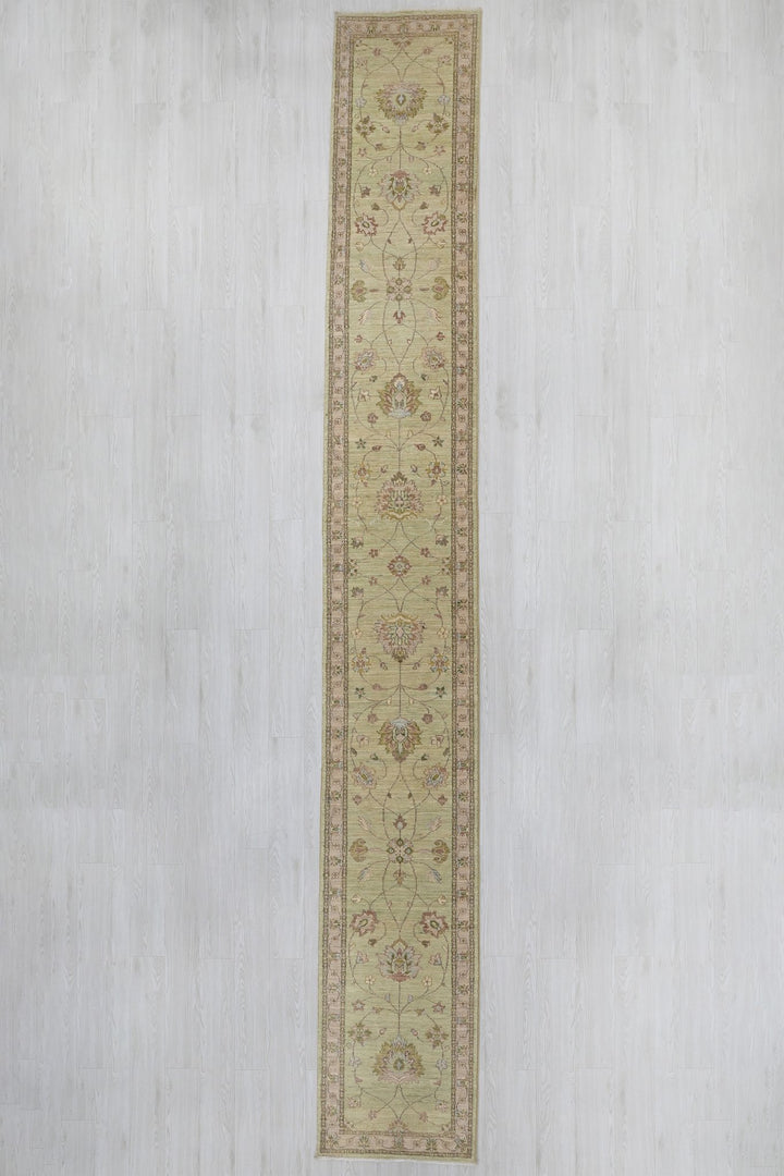 green Runner rug 2' 2" x 15' 10"