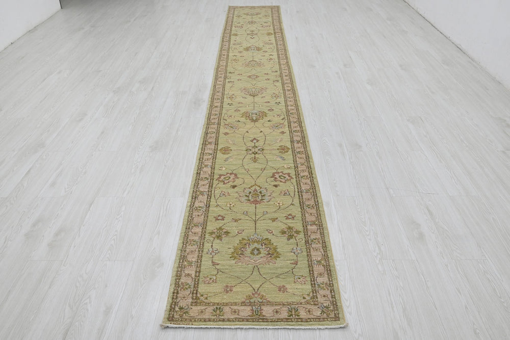 green Runner rug 2' 2" x 15' 10"