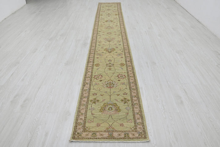 green Runner rug 2' 2" x 15' 10"