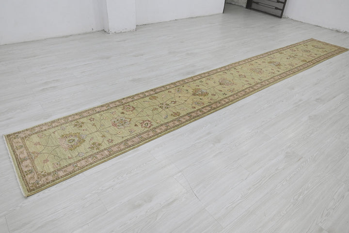 green Runner rug 2' 2" x 15' 10"