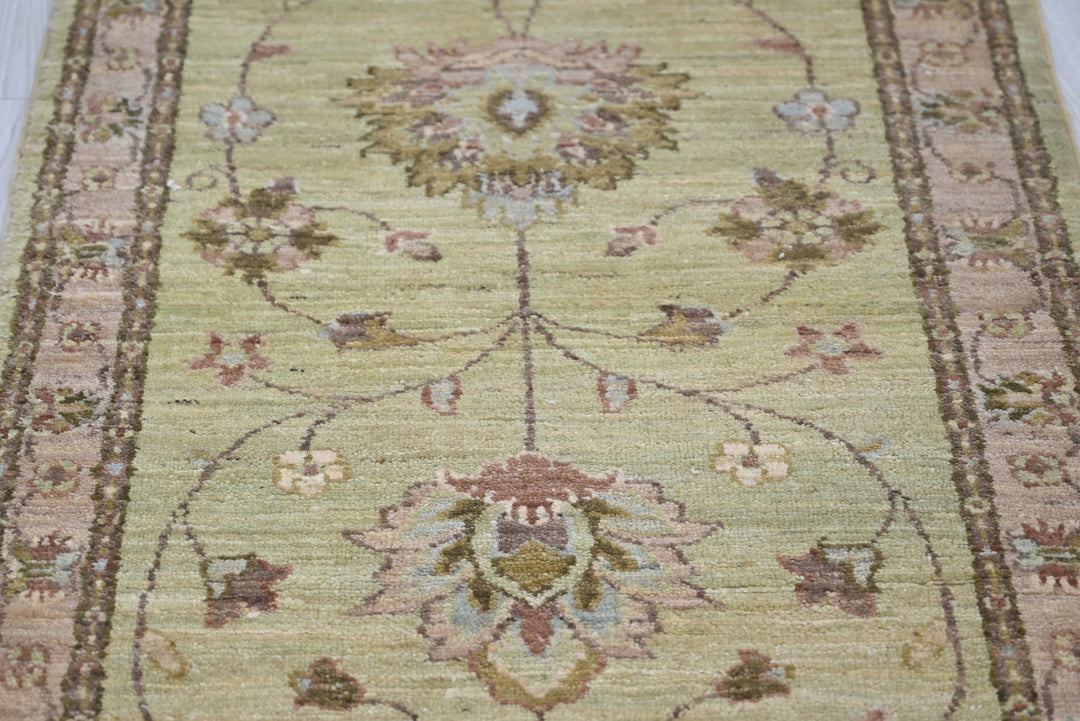 green Runner rug 2' 2" x 15' 10"